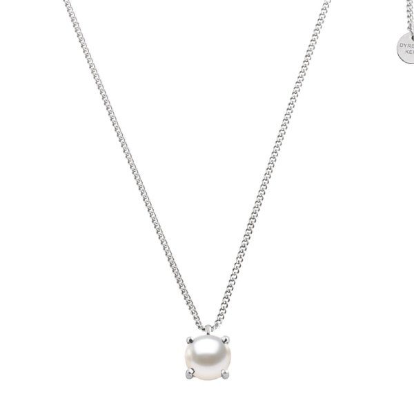 Dyrberg Kern Manny Silver Necklace - Silver/White Pearl